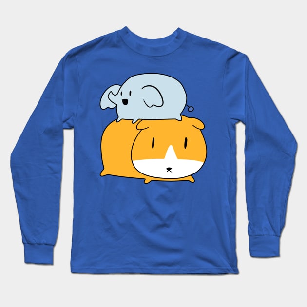 Little Elephant and Guinea Pig Long Sleeve T-Shirt by saradaboru